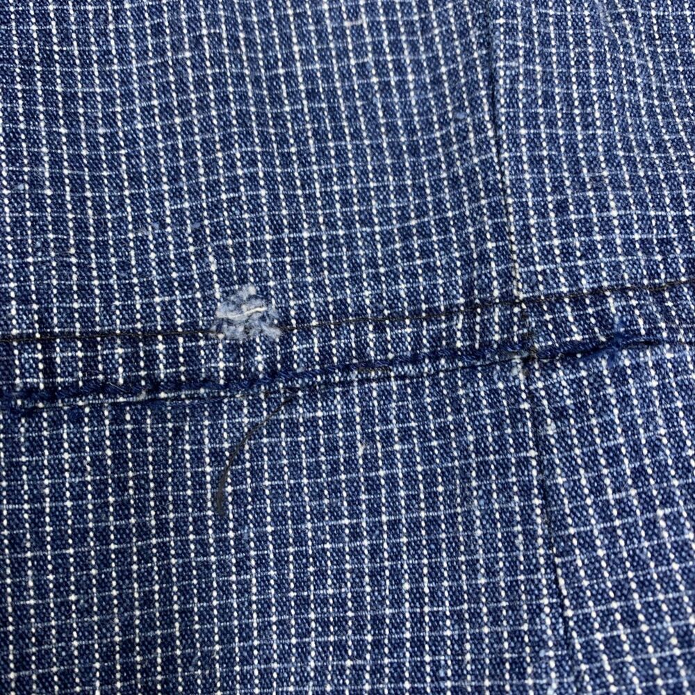 White Stag Womens XL Pearl Snap Denim Shirt Dress Blue White Check Midi WS518413 - Picture 9 of 9